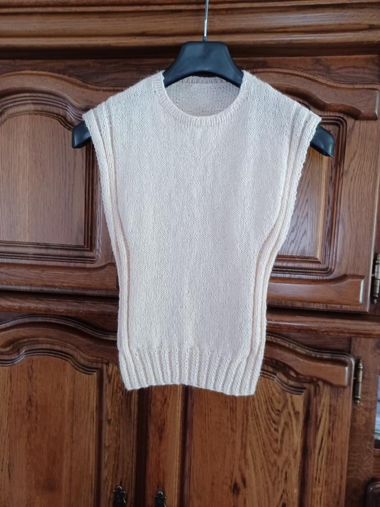 Beige mohair debardeur. Maat S, Ophalen of Verzenden, Maat 36 (S), Beige