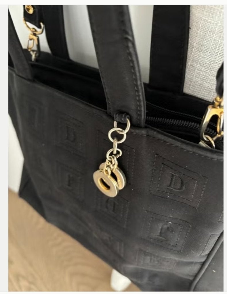 Stoffen handtas vintage, Handtassen en Accessoires, Tassen | Damestassen, Ophalen of Verzenden, Zo goed als nieuw, Zwart, Handtas