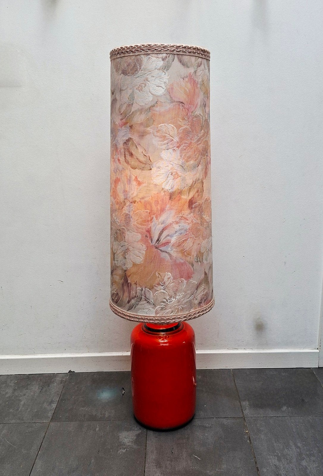 Vintage vloerlamp - Jaren 70 - 158 cm hoogte, Ophalen, Glas