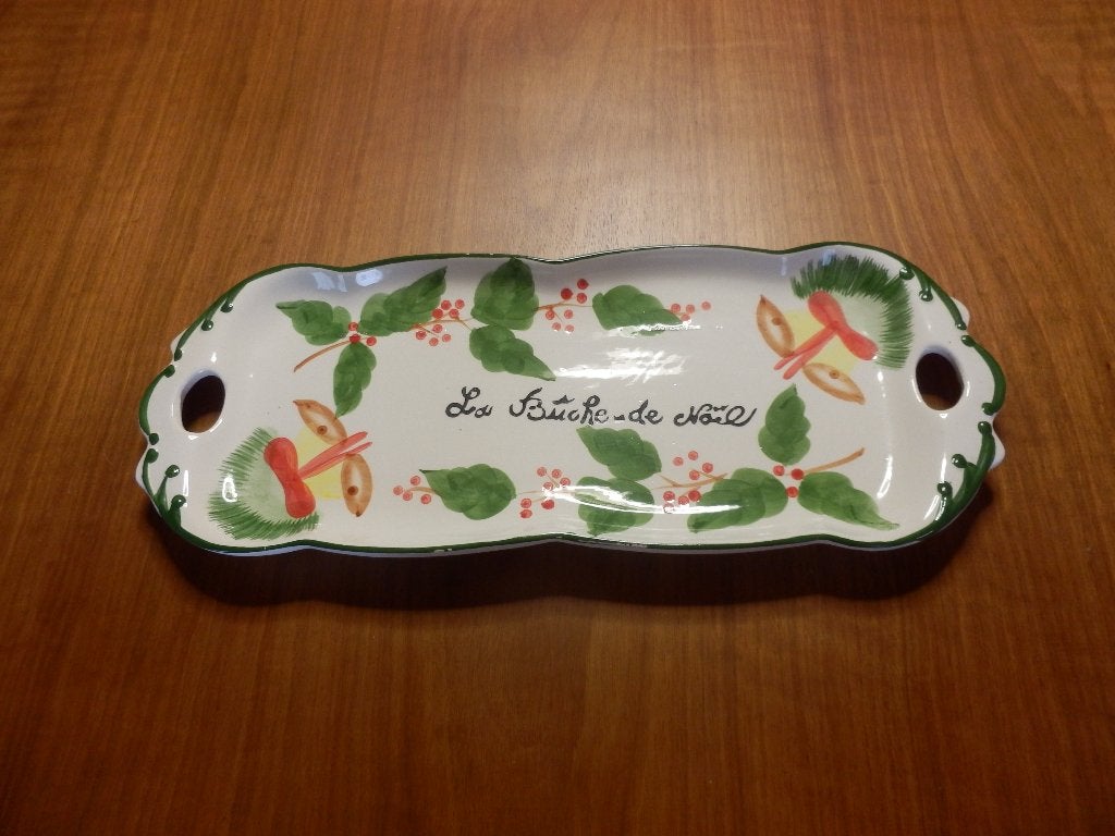 (23) -plat pour buche de noel, Keramiek, Vintage, Ophalen of Verzenden, Zo goed als nieuw