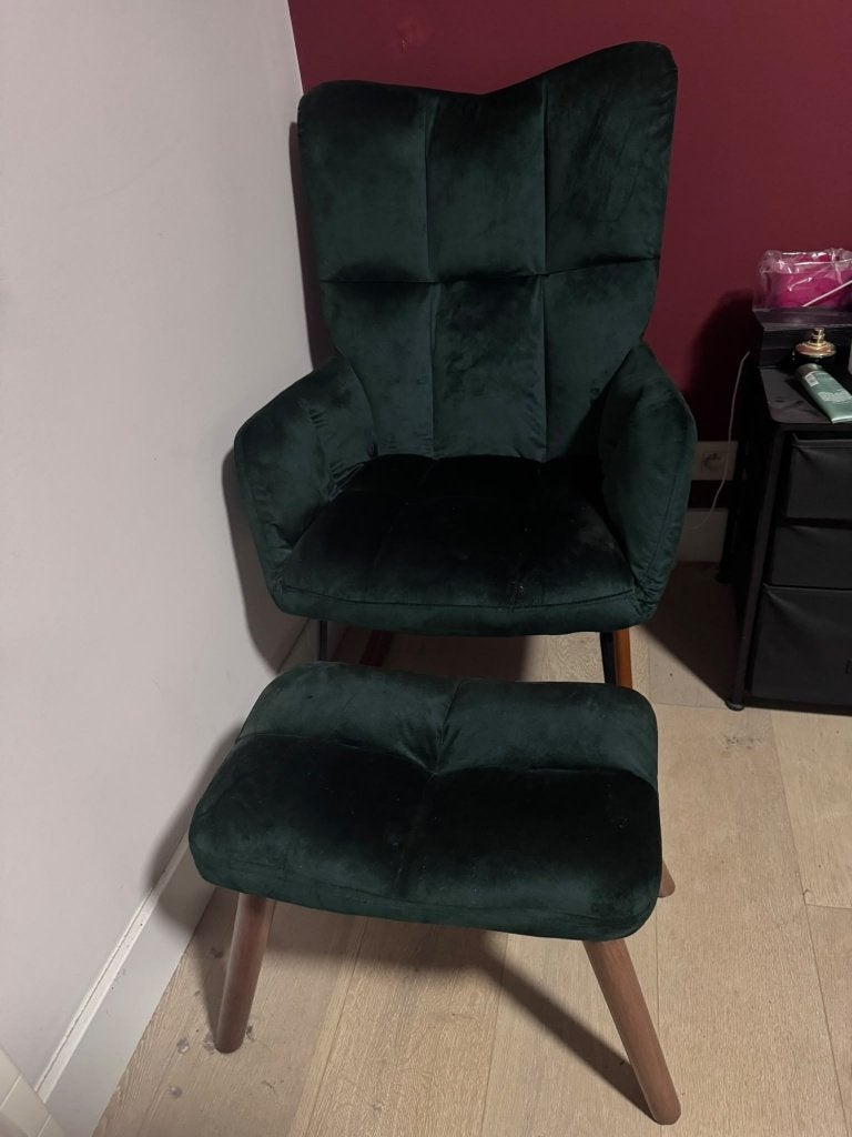 Fauteuil à bascule avec repose-pieds, Maison & Meubles, 75 à 100 cm, Comme neuf, Enlèvement, 50 à 75 cm