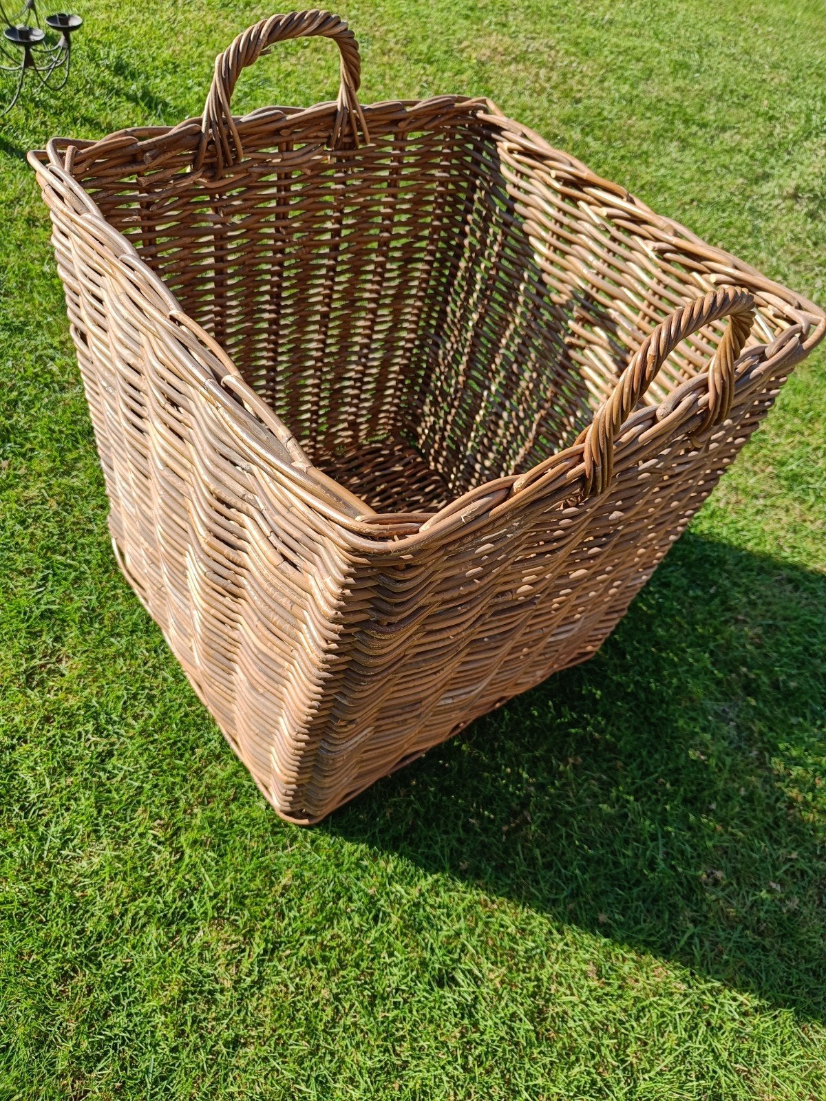 Rieten (hout)mand, Huis en Inrichting, Ophalen, Riet, Mand