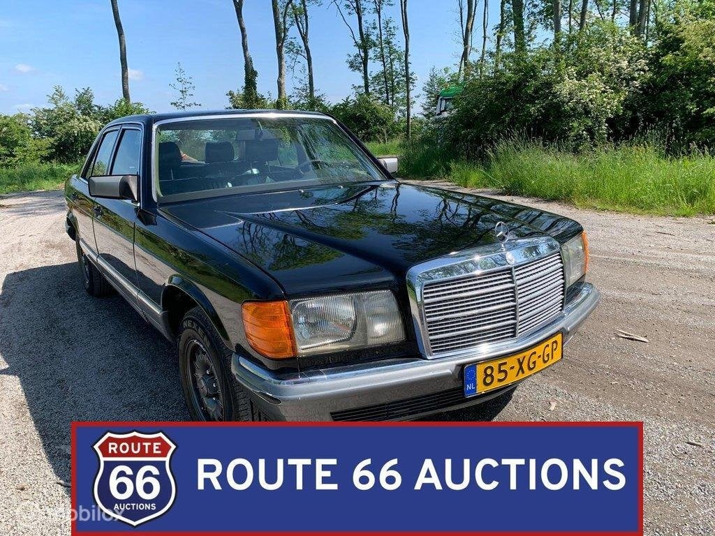 Mercedes-Benz 280 SE | 1981 | Route 66 Auctions, Auto's, Zwart, Mercedes-Benz, Bedrijf, Handgeschakeld