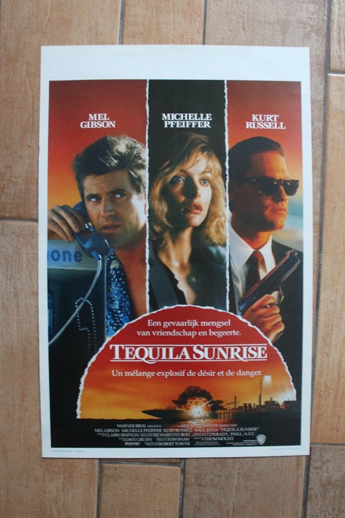filmaffiche Tequila Sunrise 1988 Mel Gibson filmposter, Collections, Posters & Affiches, Enlèvement ou Envoi, Rectangulaire vertical