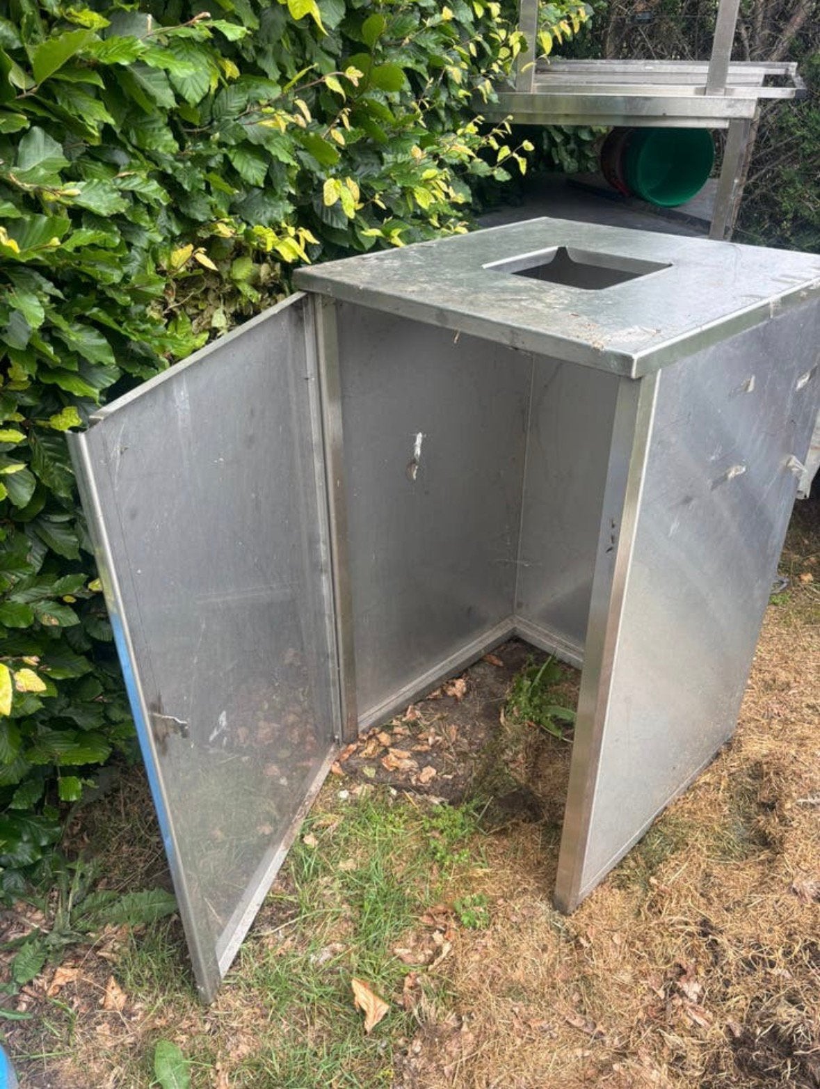 Inox vuilnisbak, Tuin en Terras, Ophalen, Zo goed als nieuw