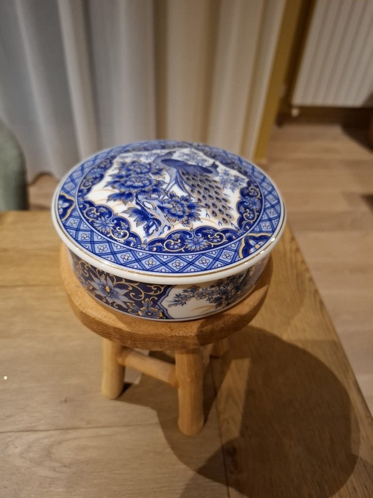 Vintage sieradenschaal met Japans koninklijk pauwenmotief, Antiek en Kunst, Antiek | Porselein, Ophalen of Verzenden