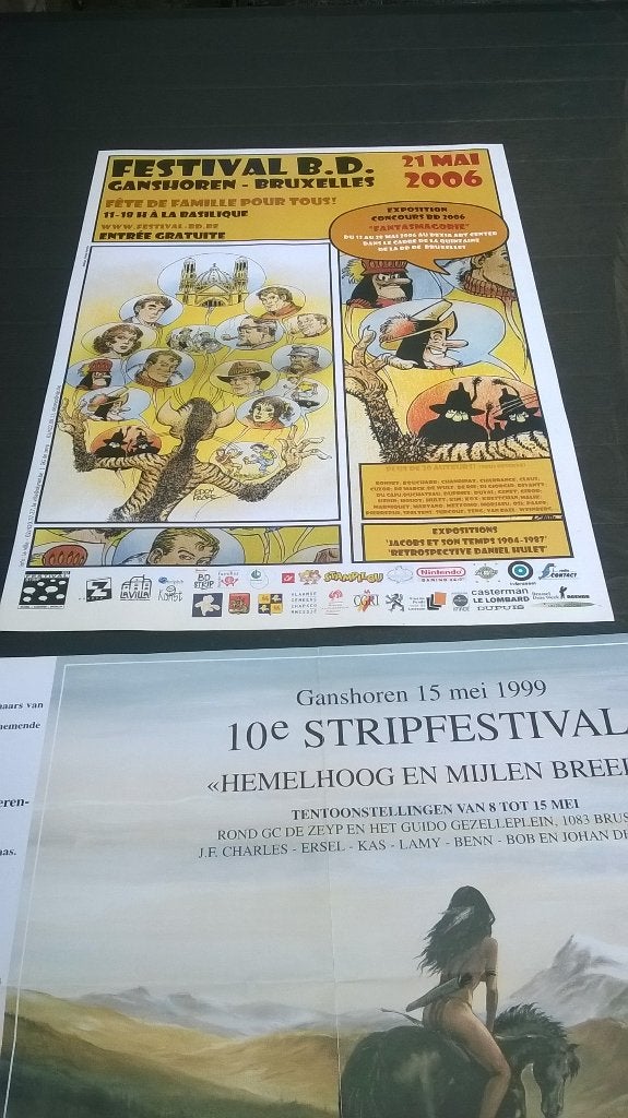 Bandes dessinées : 2 affiches de J-F Charles et Eddy Paape, Livres, BD, Plusieurs BD, Enlèvement ou Envoi, Eddy Paape., Utilisé