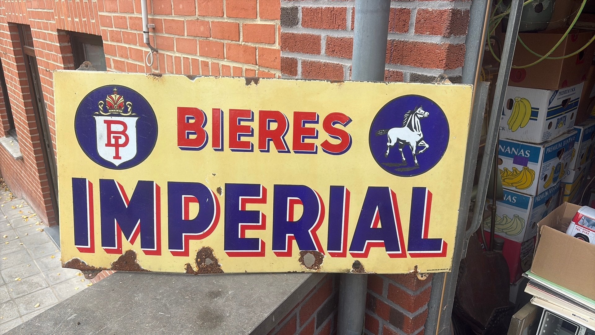 Plaque émaillée biere imperial, Collections, Enlèvement ou Envoi