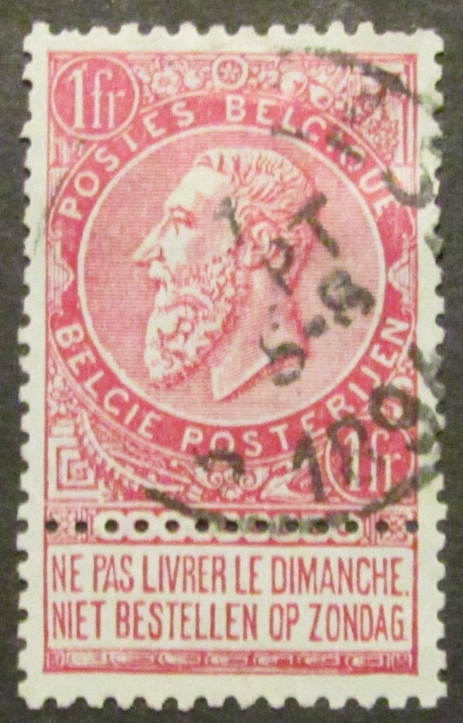 1 franc estampillé par Léopold II à partir de 1893, Enlèvement ou Envoi, Affranchi, Timbre-poste, Maison royale