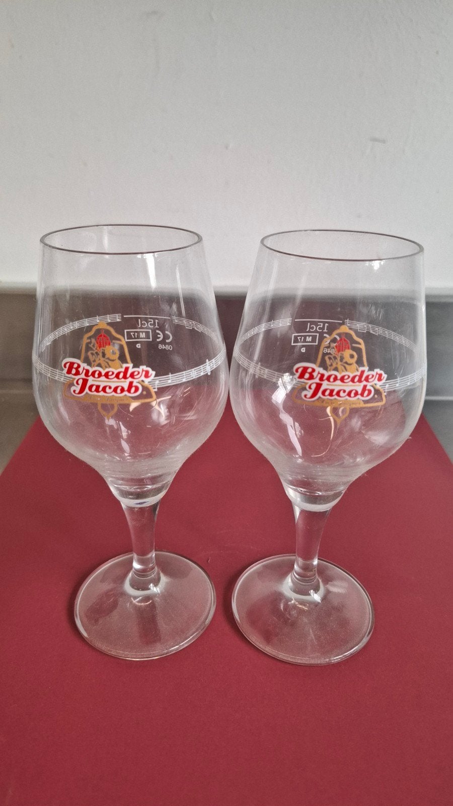 bierglas 15cl broeder Jacob 2 stuks, Verzamelen, Ophalen, Nieuw, Glas of Glazen, Overige merken