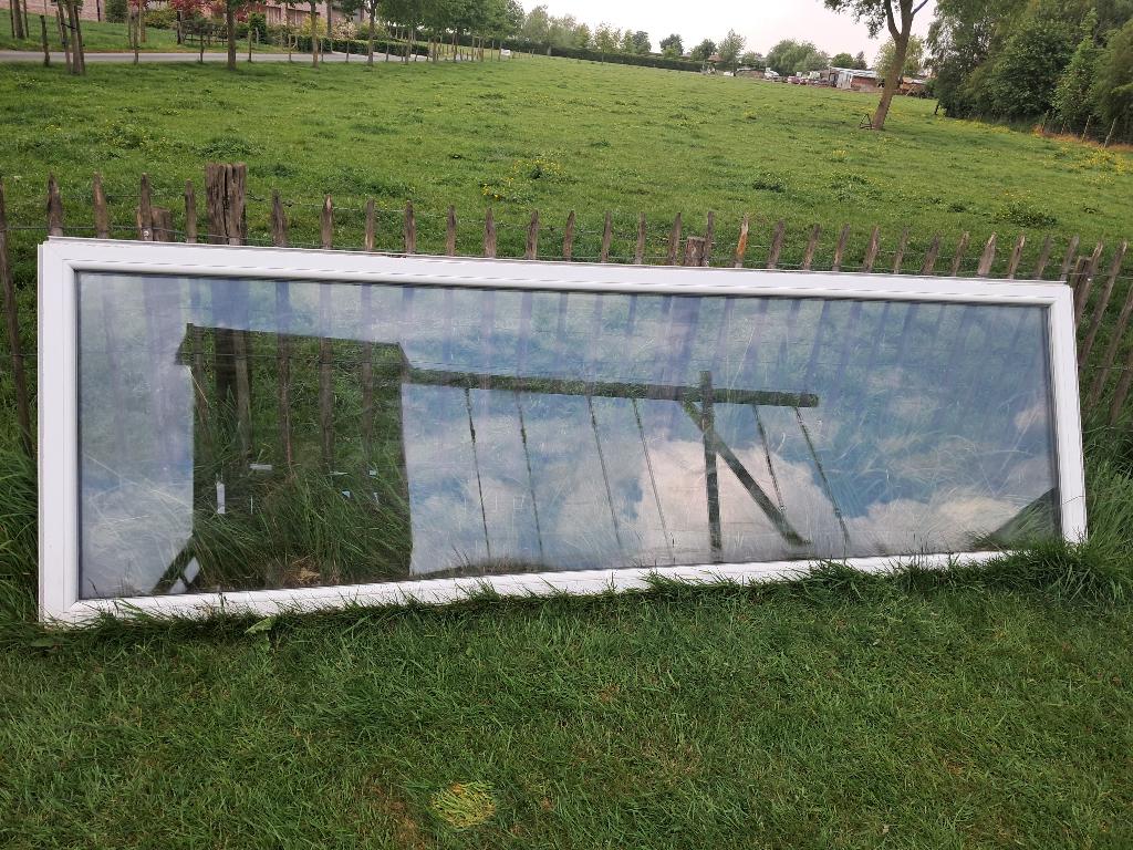 PVC raam, Doe-het-zelf en Bouw, Glas en Ramen, Gebruikt, Gevelraam of Ruit, 80 tot 120 cm, 160 cm of meer, Dubbelglas, Ophalen