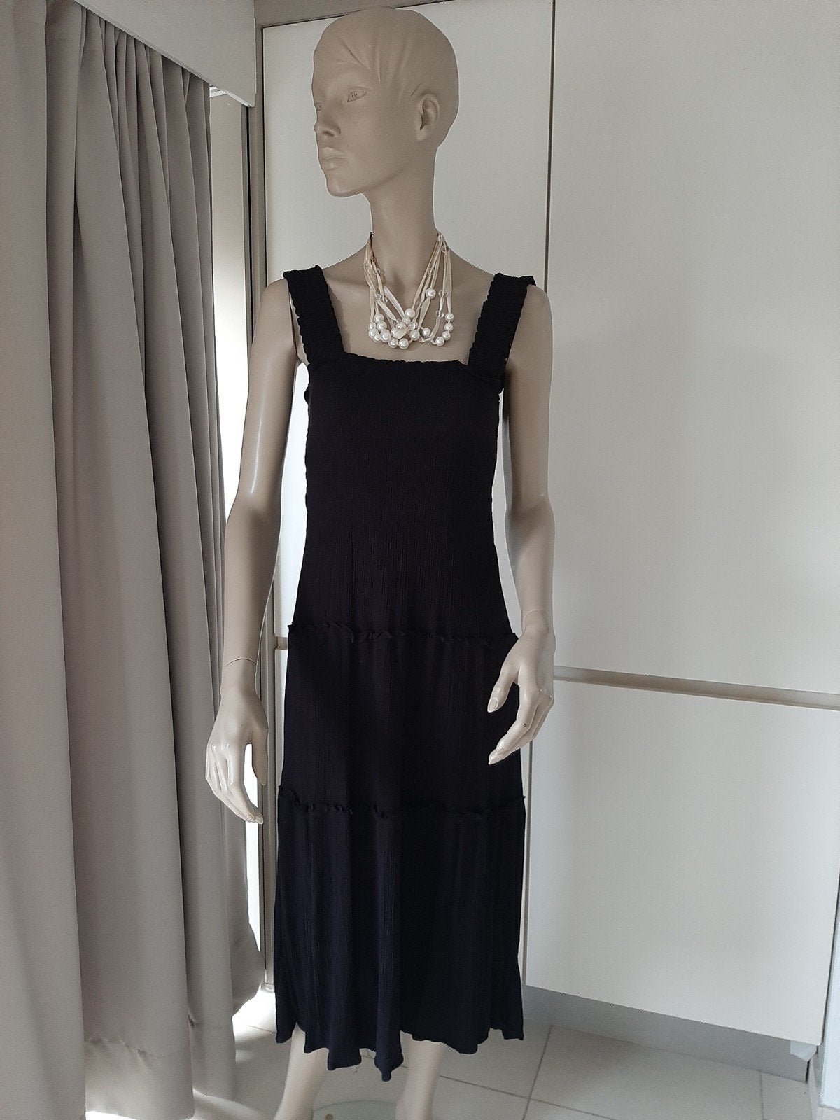 maxi zwarte maxi jurk, Kleding | Dames, Jurken, Ophalen of Verzenden, Zo goed als nieuw, Maat 38/40 (M), Zwart