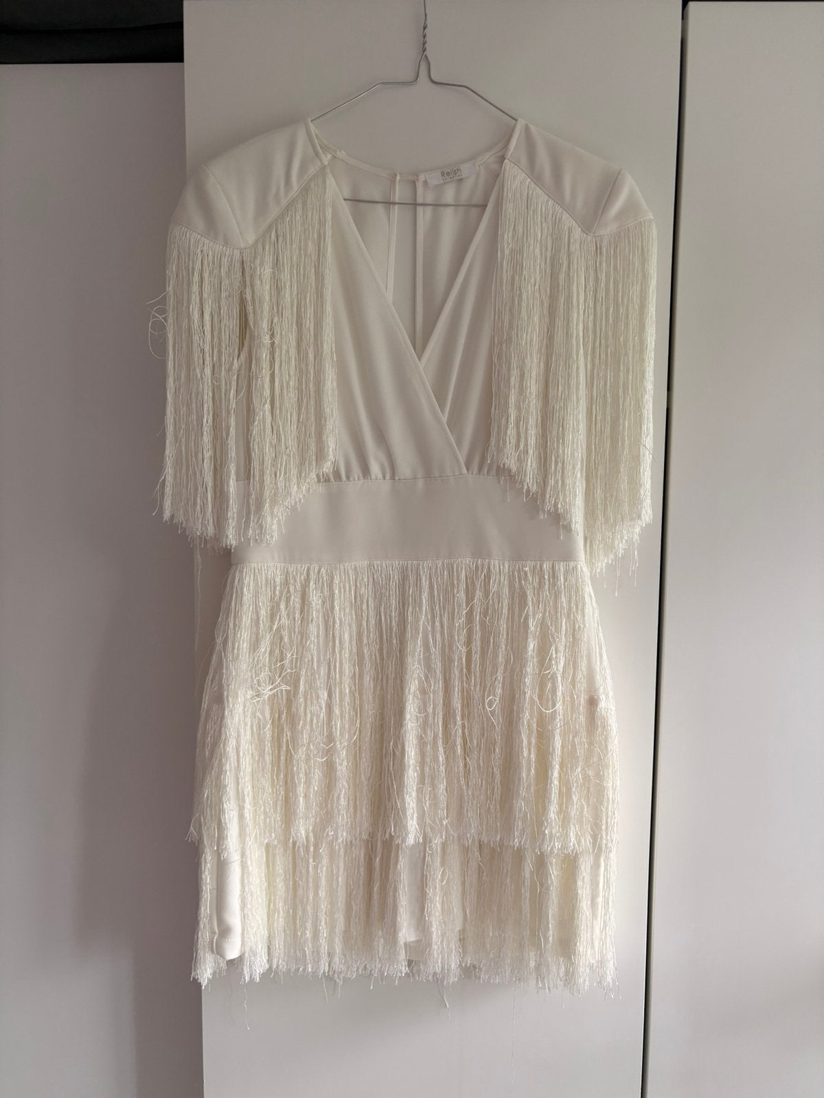 Franje jurk Relish, Kleding | Dames, Verzenden, Wit, Zo goed als nieuw, Maat 36 (S)