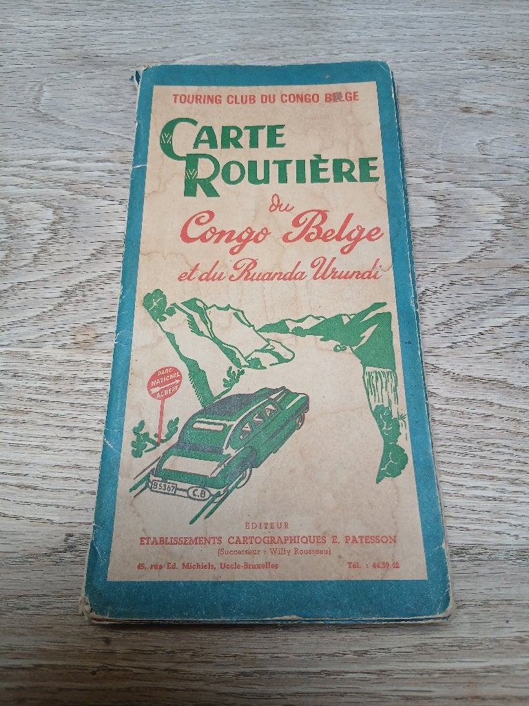 Routebeschrijving naar Congo Belge Touring club fin 40, Gelezen, Overige gebieden, Verzenden, Landkaart