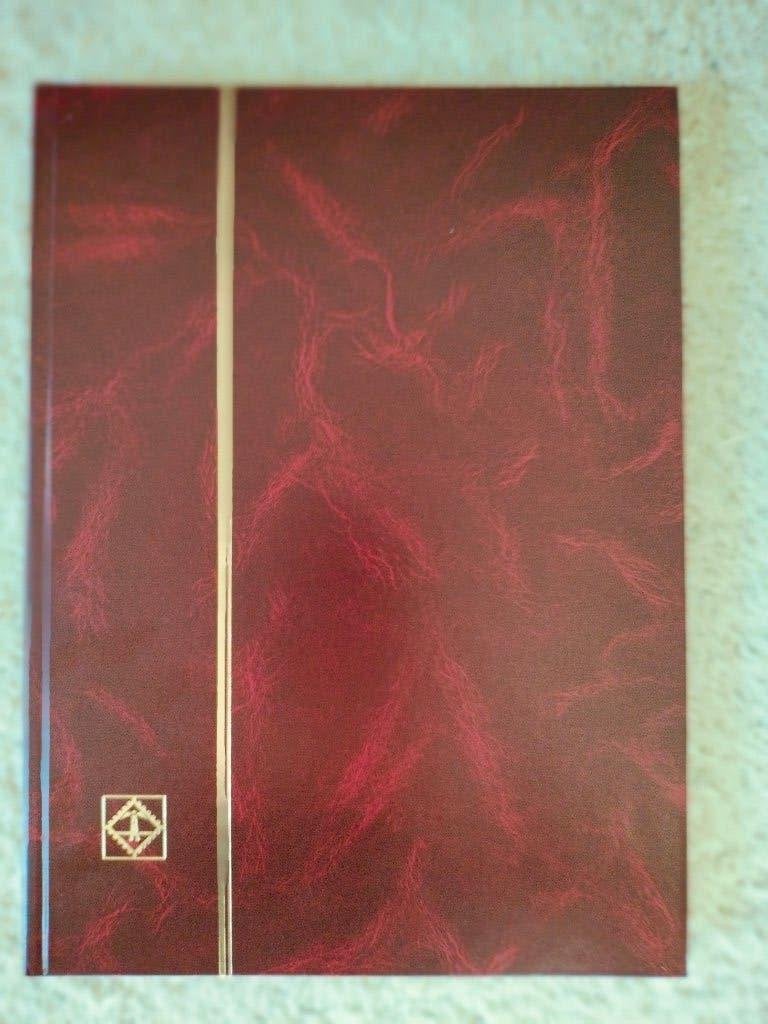 album de timbres rouge foncé, 16 p. noires marque Leuchtturm, Envoi, Album de collection