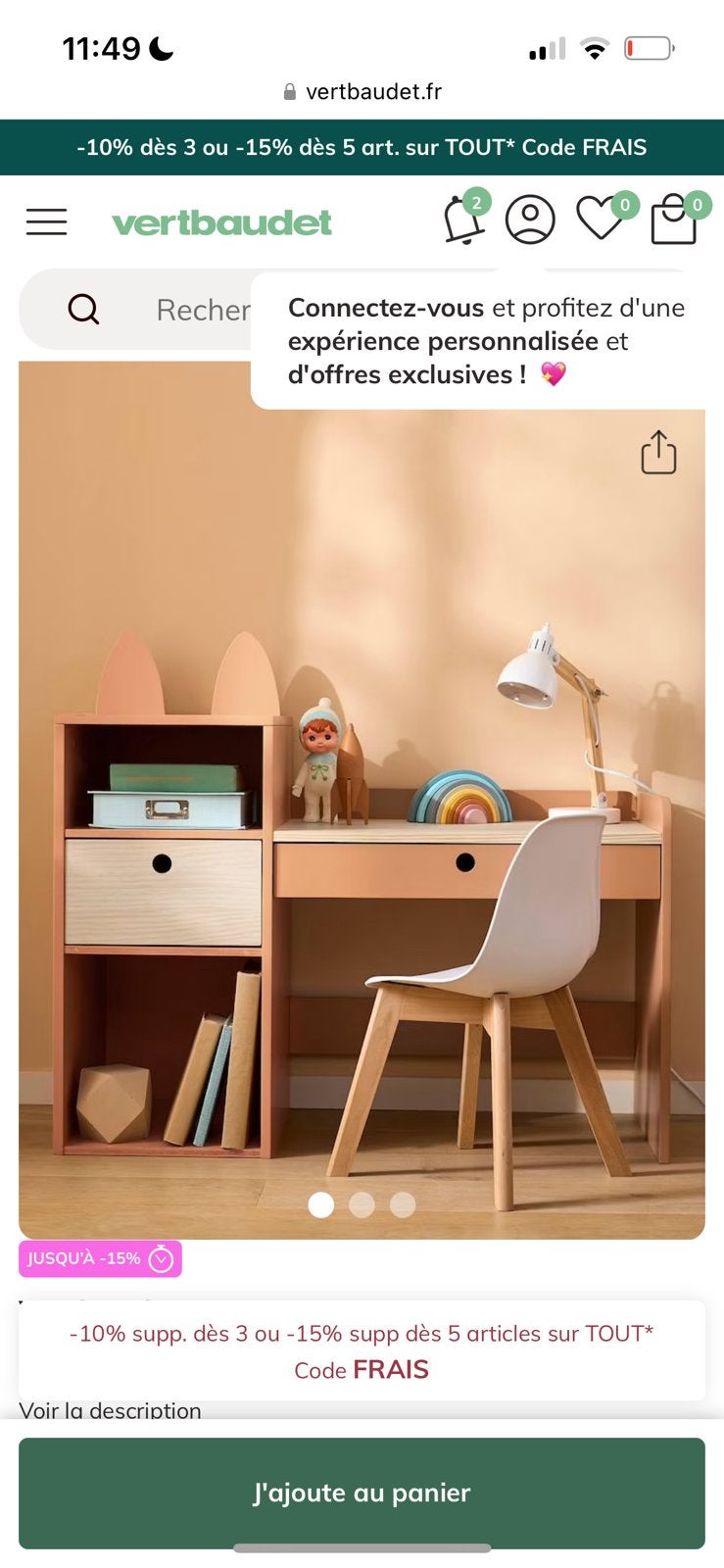 Bureau maternelle enfant, Enlèvement ou Envoi, Comme neuf