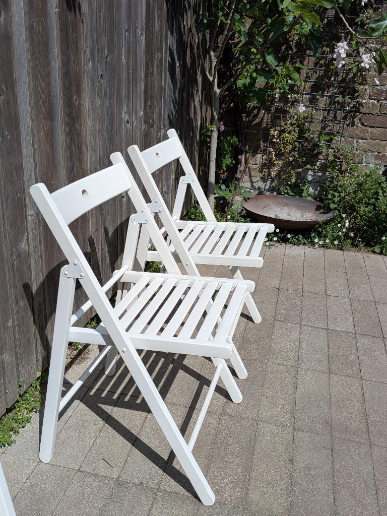 6 klapstoelen wit ikea, Ophalen, Gebruikt, Wit, Vijf, Zes of meer stoelen