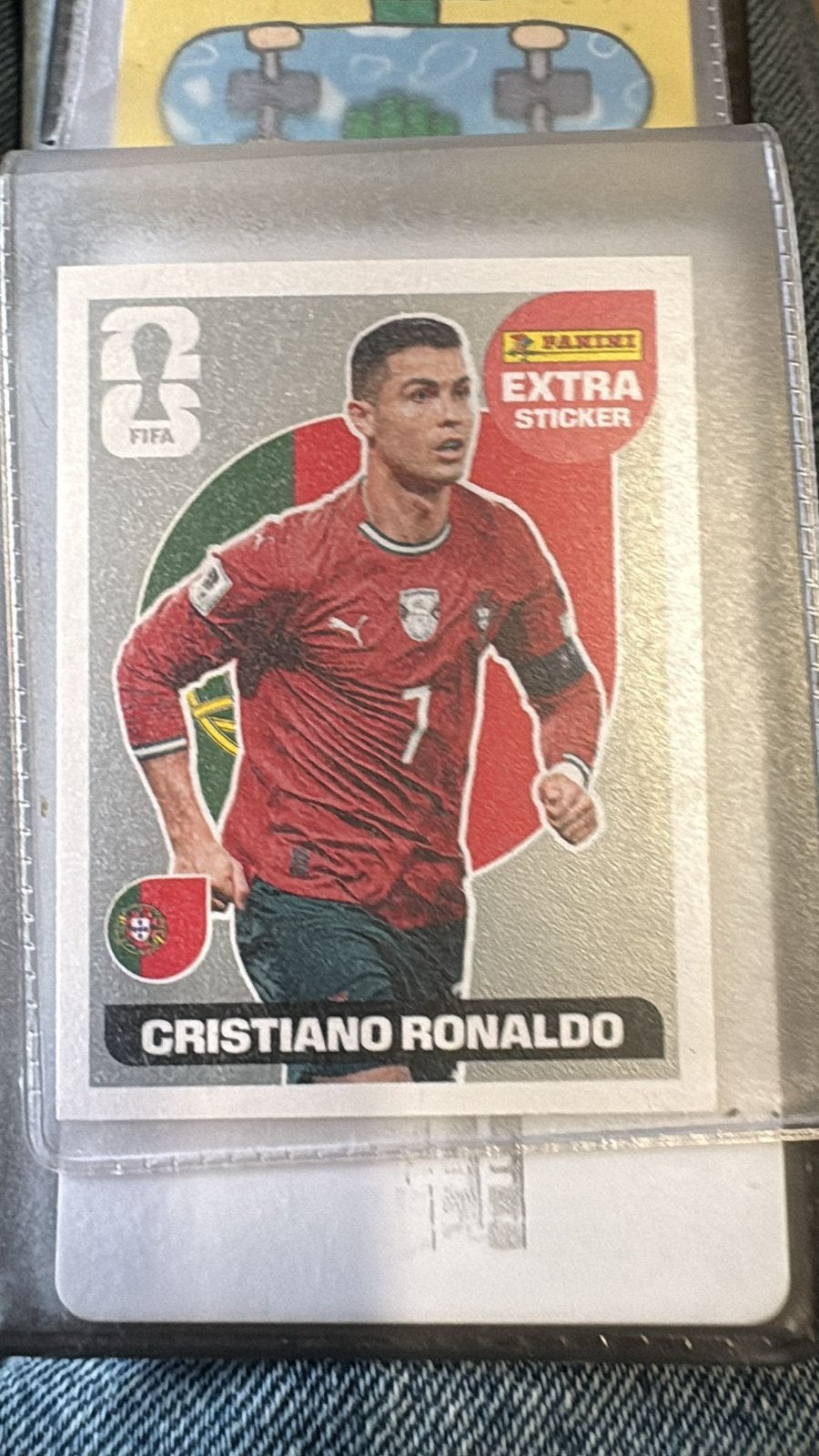 Extra sticker panini Cristino Ronaldo, Ophalen of Verzenden, Zo goed als nieuw, Sticker