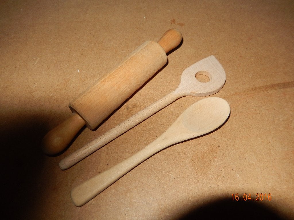 3 houten mini attributen (zgan), Hobby en Vrije tijd, Ophalen of Verzenden, Zo goed als nieuw