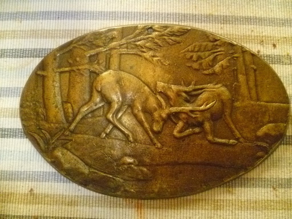 massief bronzen muurplaat, Antiek en Kunst, Antiek | Brons en Koper, Ophalen