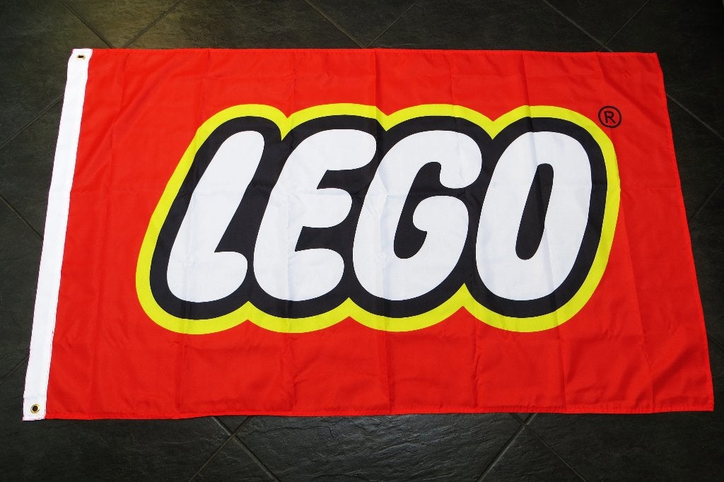 Grand drapeau LEGO - 90 cm x 60 cm - En parfait état !, Enlèvement ou Envoi, Comme neuf, Lego