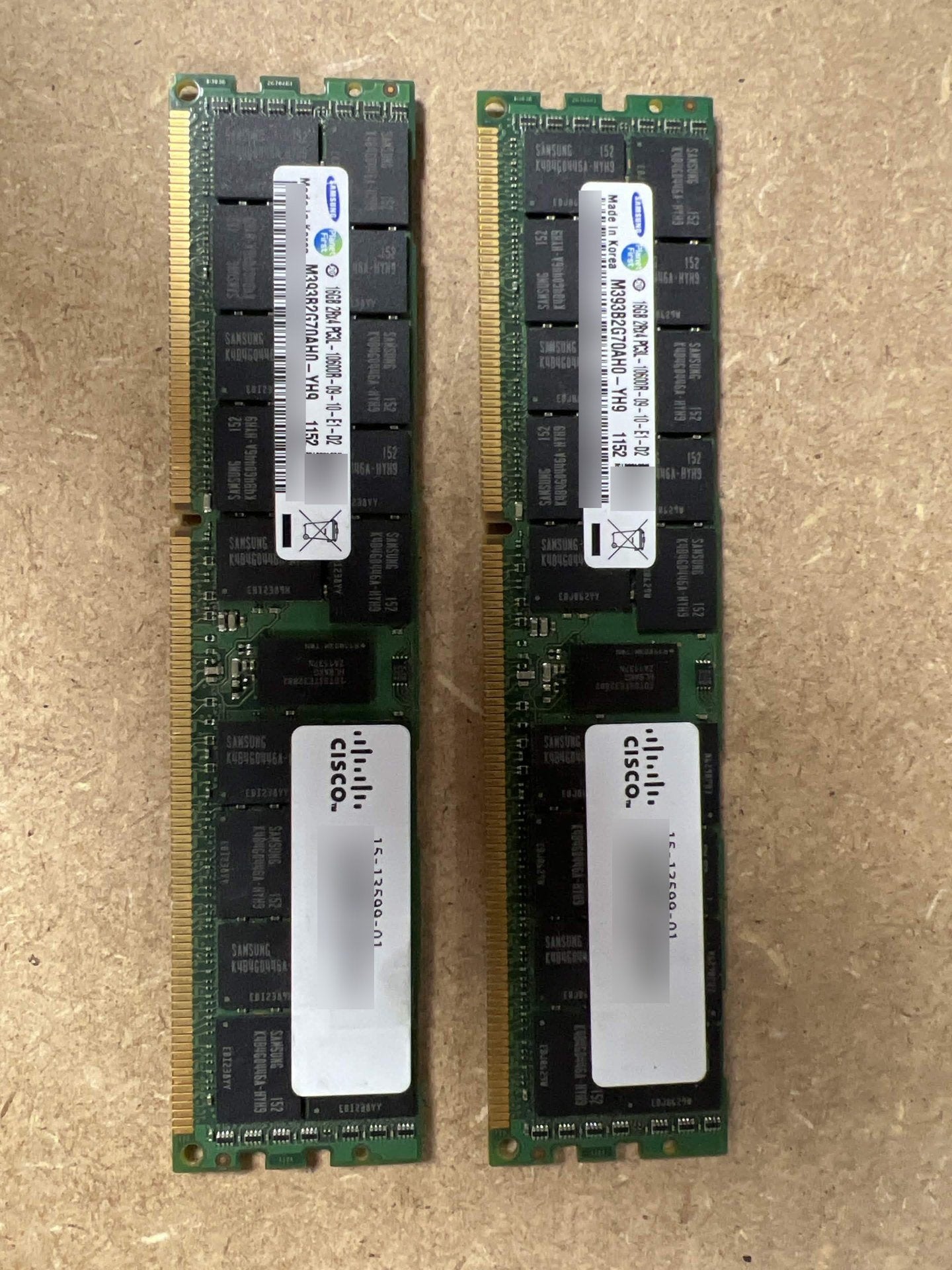 32GB (2x16GB) DDR3 ECC Registered PC3L-10600R Samsung, Ophalen of Verzenden, Gebruikt