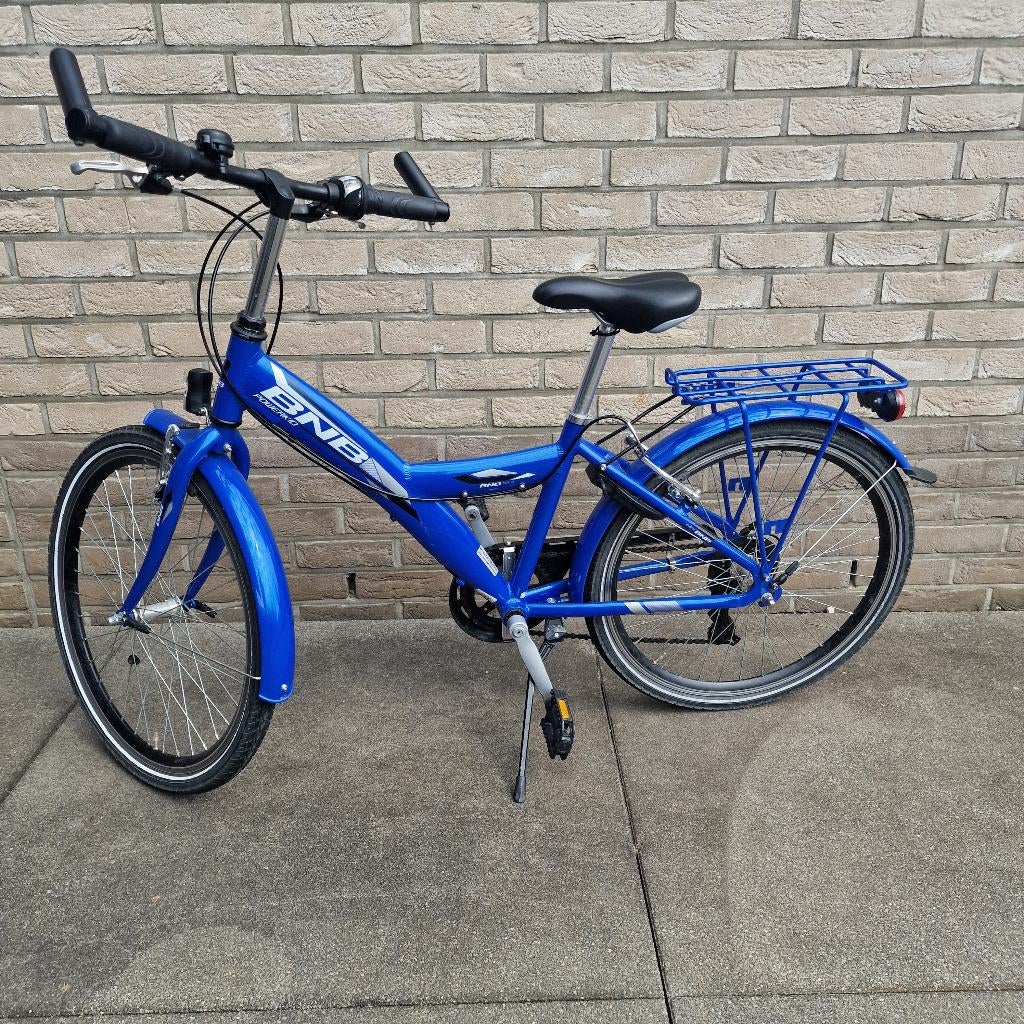 Jongen fiets BNB Powerkid 24" blauw / wit, 24 pouces, Comme neuf, Enlèvement, Vitesses