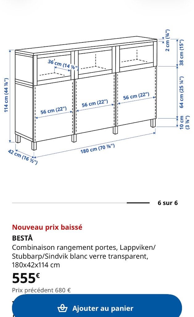 IKEA Besta - 3 meubles de rangement blancs, Enlèvement, Utilisé