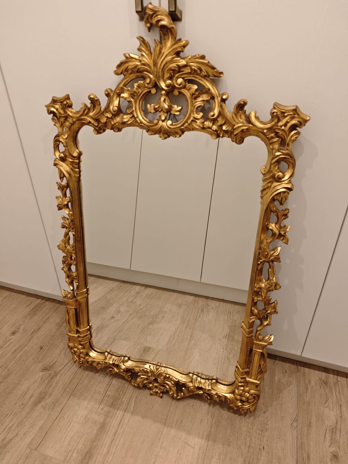 Prachtige antieke vintage barokhout grote spiegel, Antiek en Kunst, Ophalen