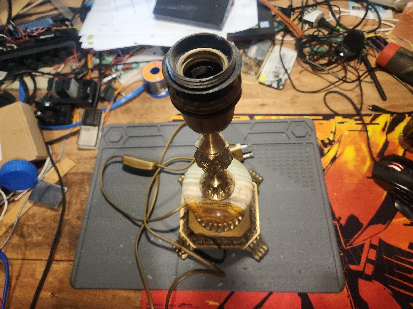 Pied de lampe de table classique/vintage avec douille E27, Enlèvement
