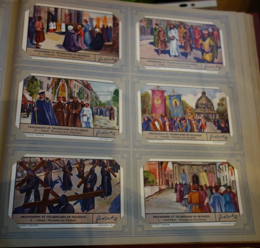 Set Liebig Prenten Processions et pélerinages de Belgique., Verzamelen, Ophalen of Verzenden, Zo goed als nieuw, Voor 1940, Prent