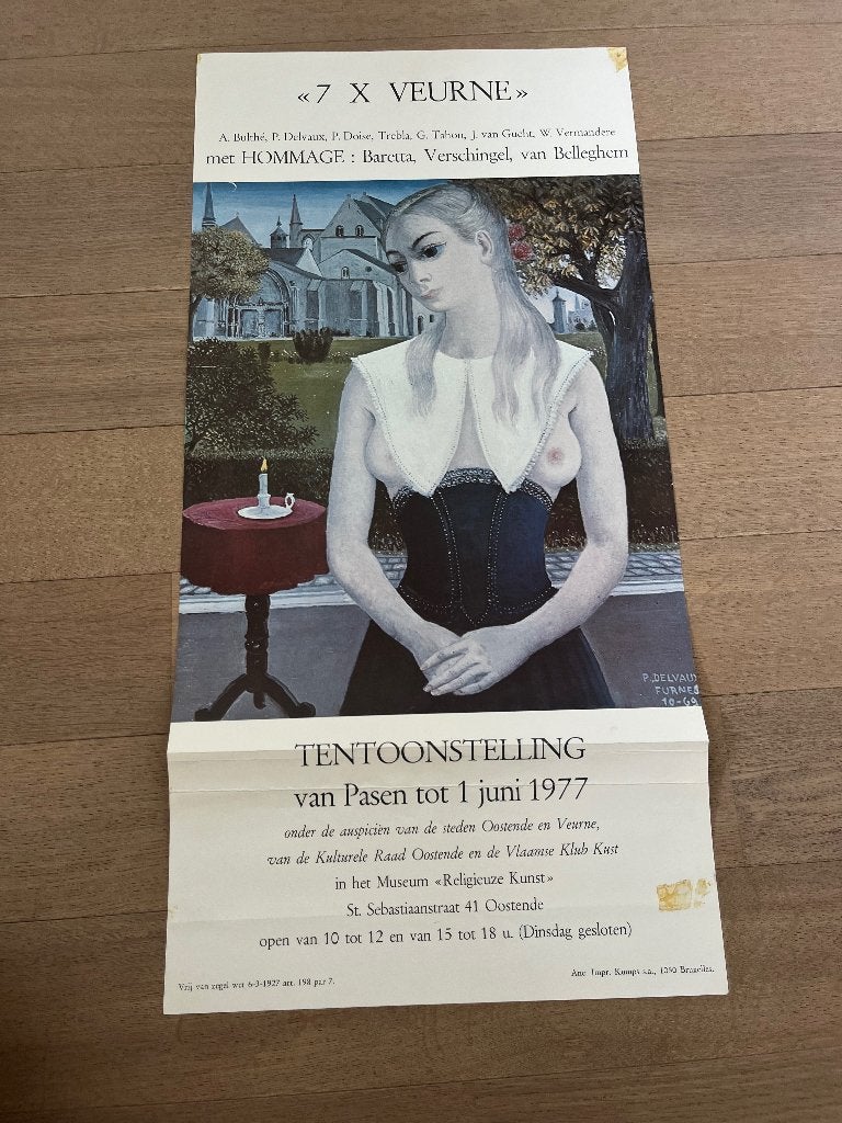 Affiche “ 7 x Veurne” Paul Delvaux -1977, Enlèvement ou Envoi, Utilisé, Rectangulaire vertical