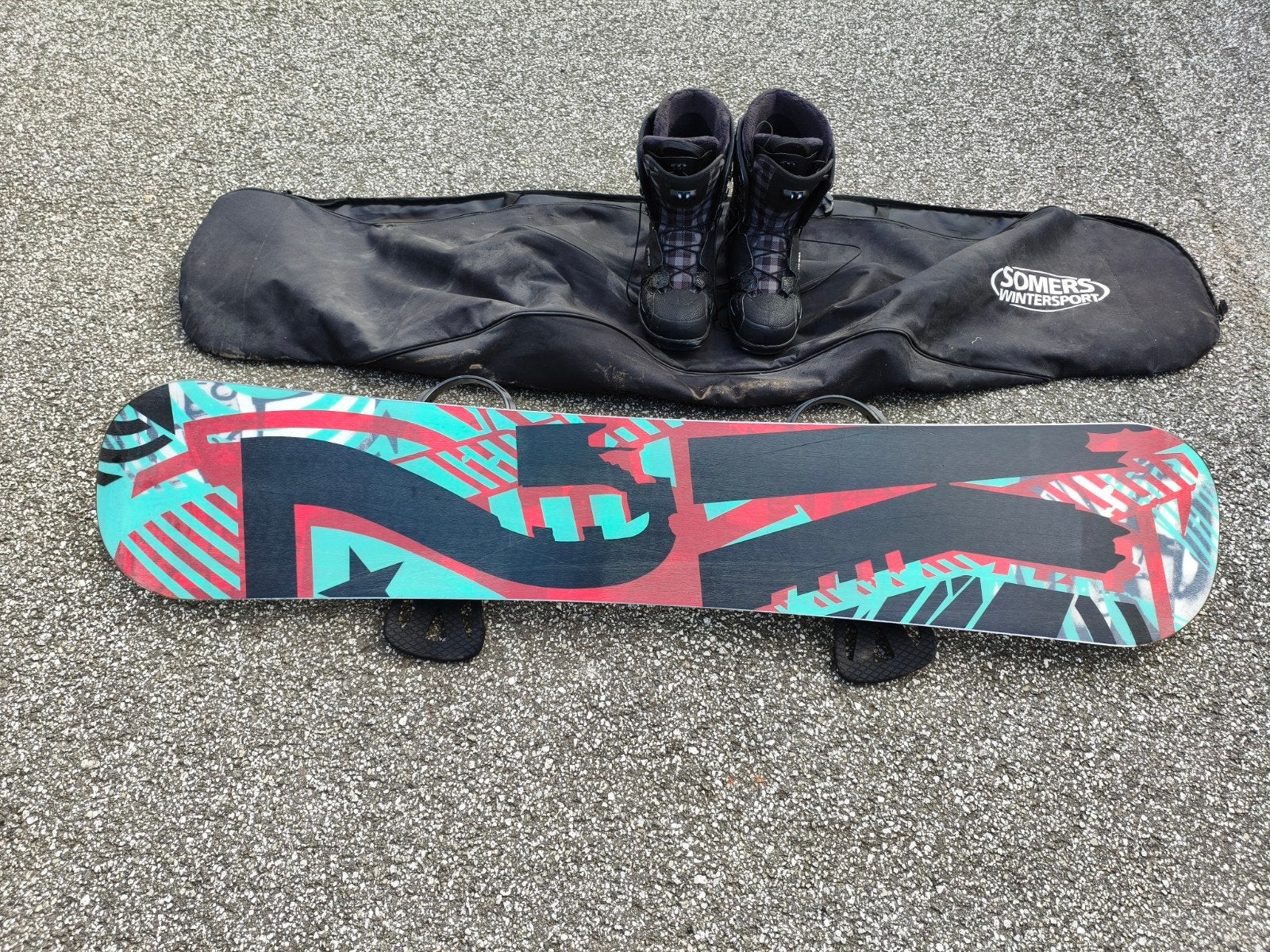 snowboard avec sac et bottes, Enlèvement, Comme neuf, Chaussures