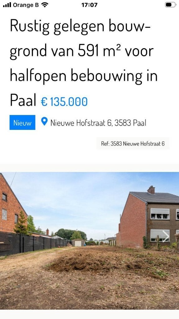 Bouwgrond 6a voor HOB te Paal, Immo, Terrains & Terrains à bâtir, Paal  bij Beringen, 500 à 1000 m²