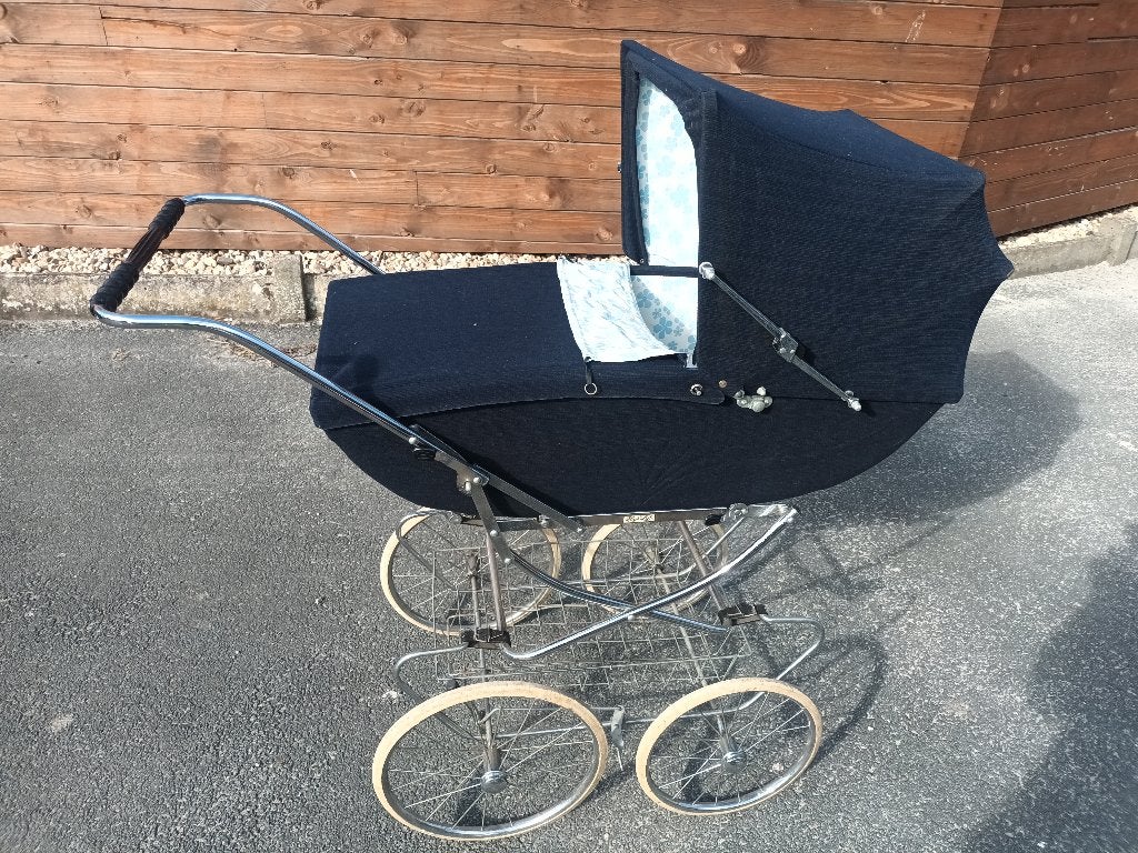 Poussette vintage du début des années 1970, restaurée, Autres marques, Comme neuf, Poussette, Tige de poussée réglable