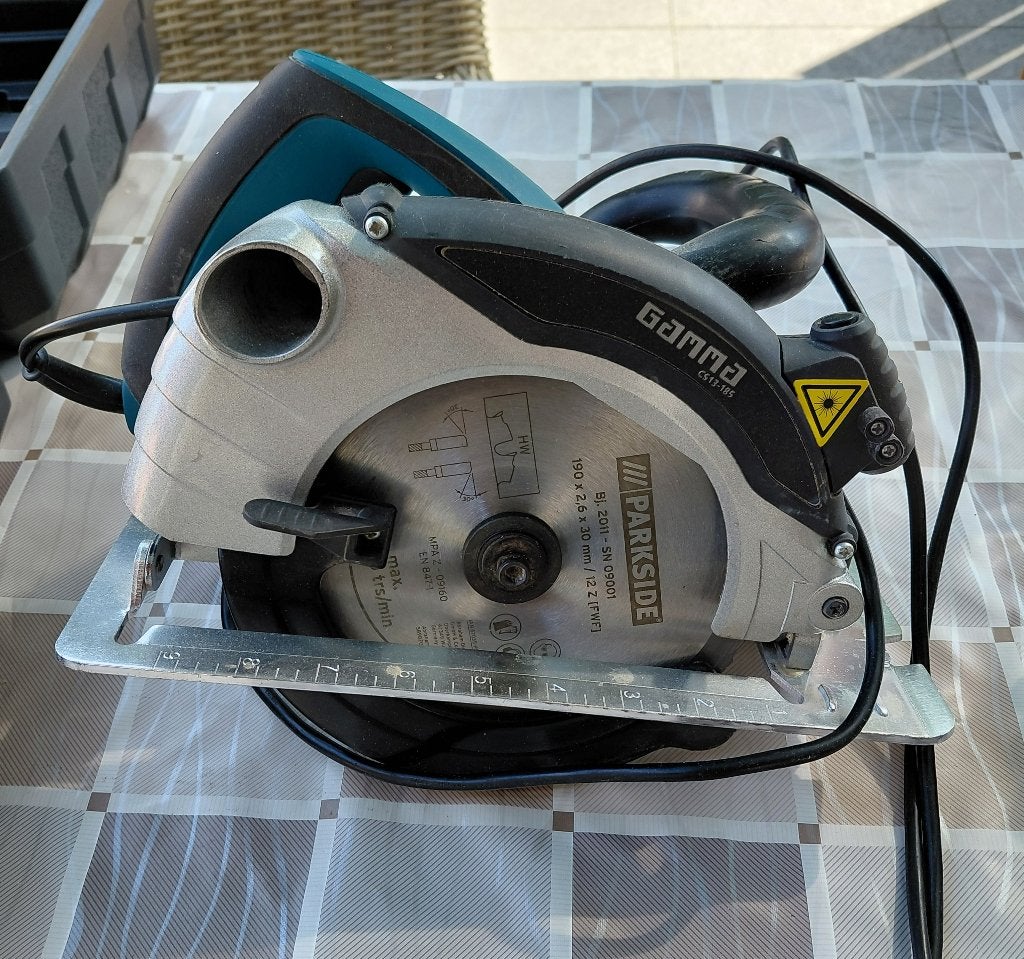 Cirkelzaag Gamma CS13-185 met 3 reservebladen, Doe-het-zelf en Bouw, Gereedschap | Zaagmachines, Ophalen, Gebruikt, Cirkelzaag
