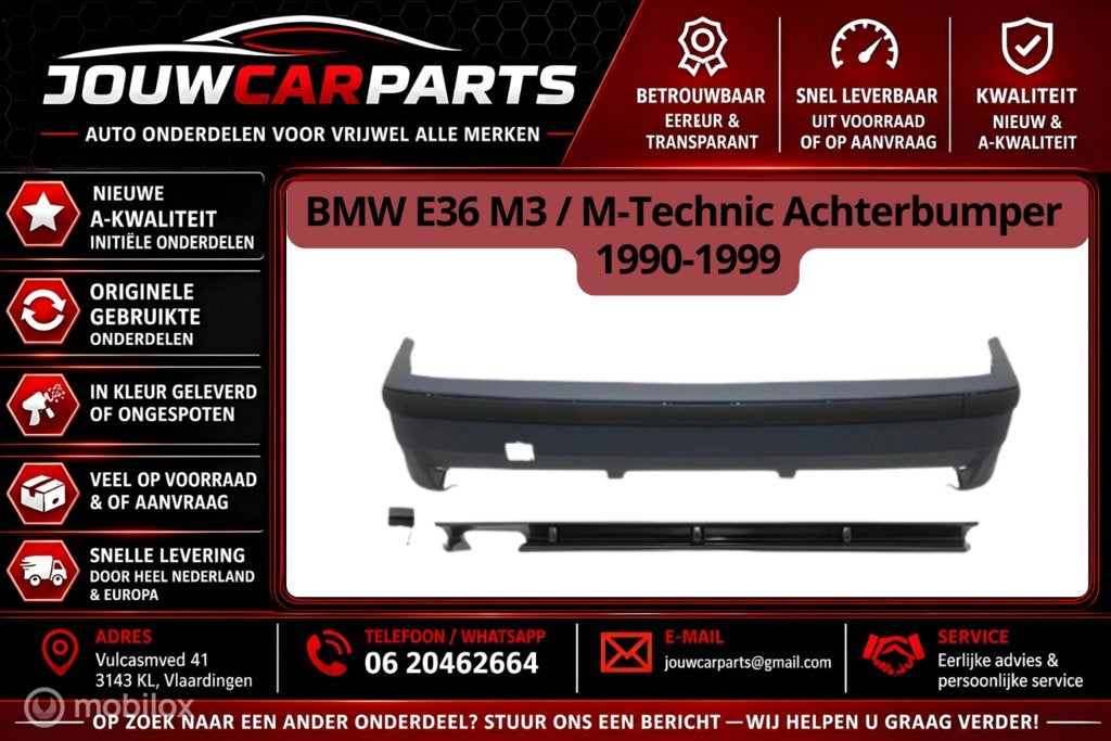 BMW E36 M3 / M-Technic Achterbumper 1990-1999, Auto-onderdelen, Nieuw, Ophalen of Verzenden, Achter, Bumper