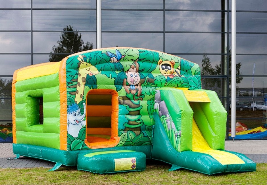 Multifun overdekt JB springkasteel thema Jungle., Hobby en Vrije tijd, Ophalen, Gebruikt, Feestartikel