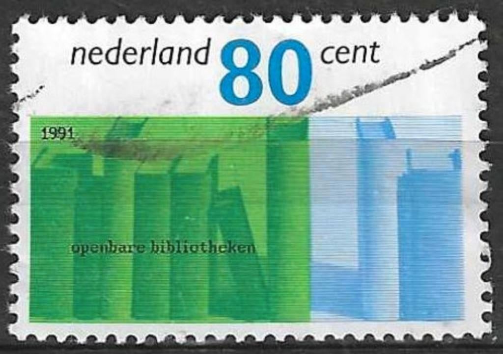 Pays-Bas 1991 - Yvert 1386 - Bibliothèques publiques (ST), Timbres & Monnaies, Timbres | Pays-Bas, Envoi, Affranchi