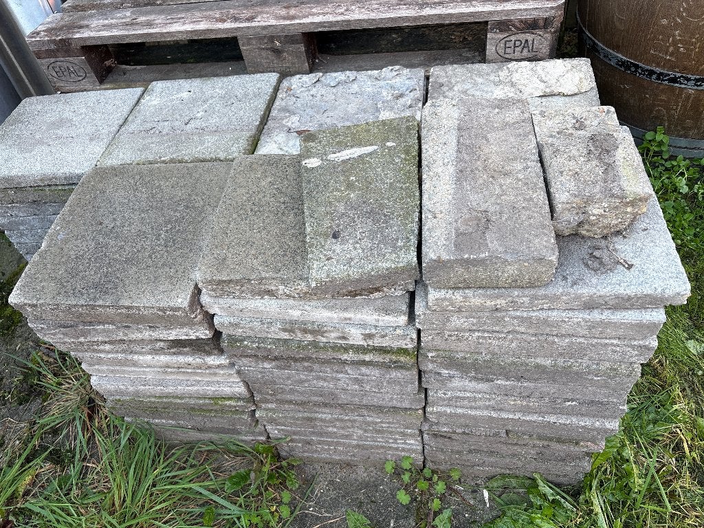 Grijze Tegels, Tuin en Terras, Ophalen, Gebruikt, 10 m² of meer, Beton