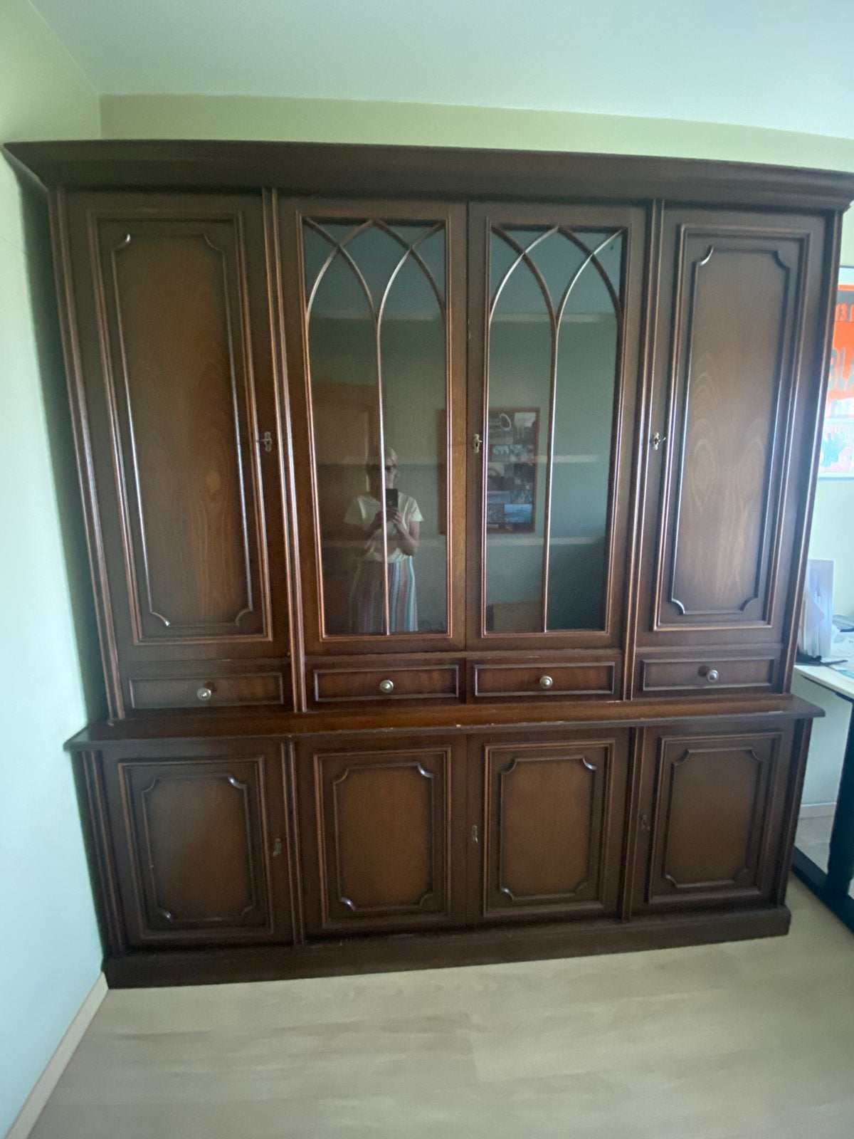 Wandkast bureau, Ophalen, Opzetstuk, Gebruikt, Hout