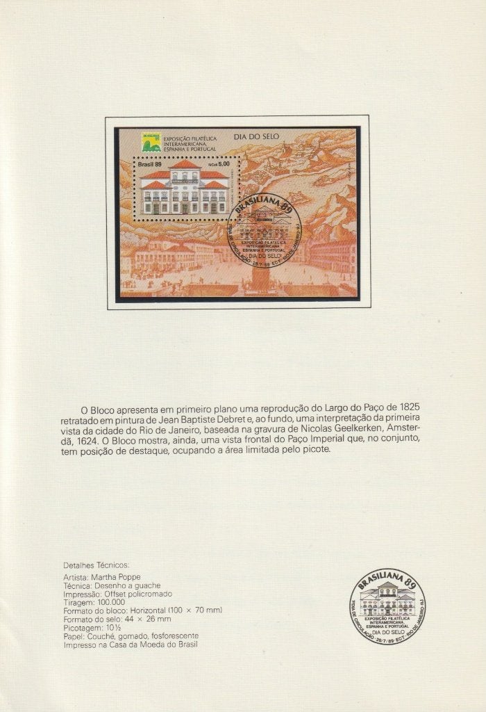 Brasiliana 89 -postzegel velletje Brasil89, Postzegels en Munten, Ophalen of Verzenden, Gestempeld, Zuid-Amerika