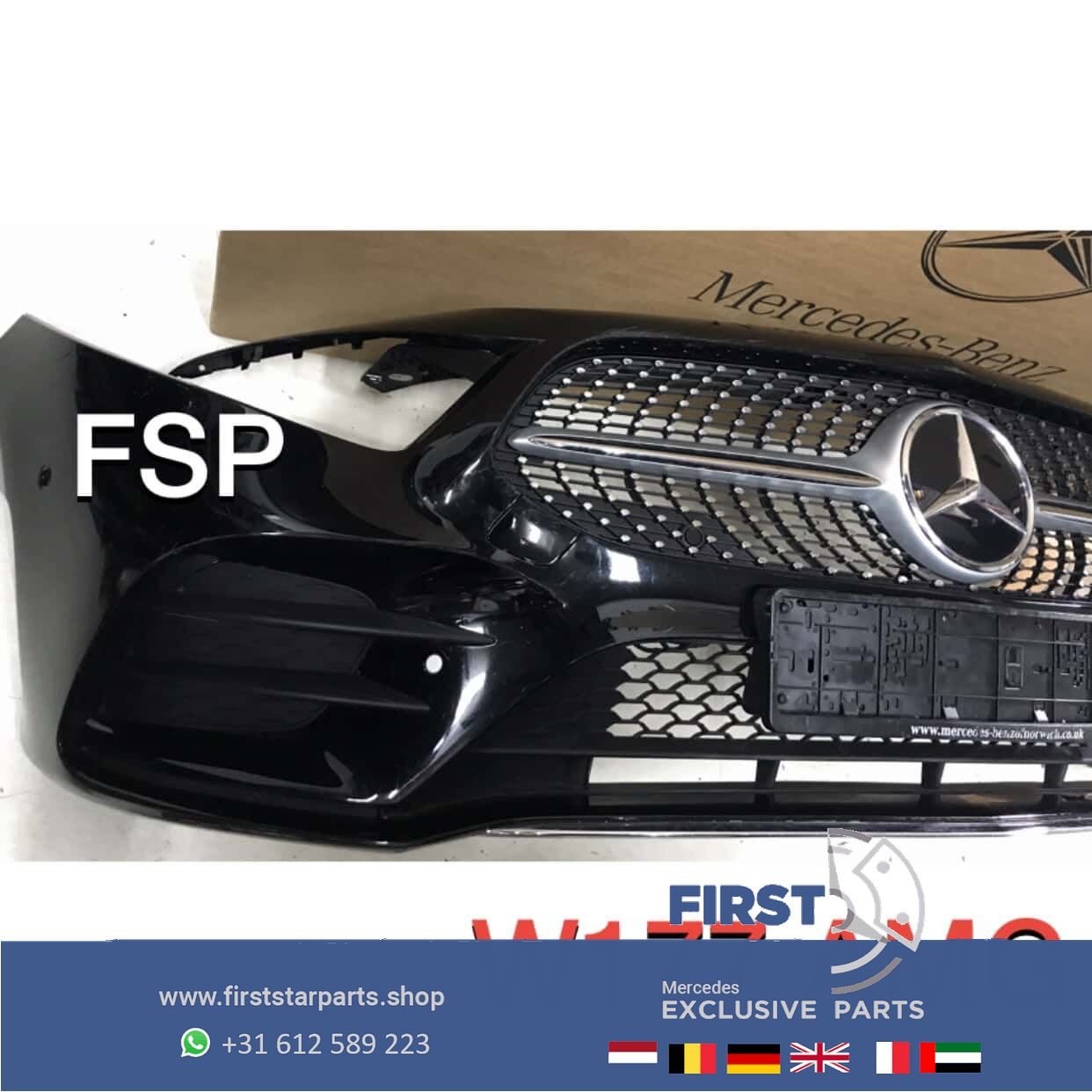 W177 AMG VOORBUMPER COMPLEET Mercedes A Klasse 2018-2021 ZWA, Gebruikt, -, Ophalen of Verzenden, Bumper