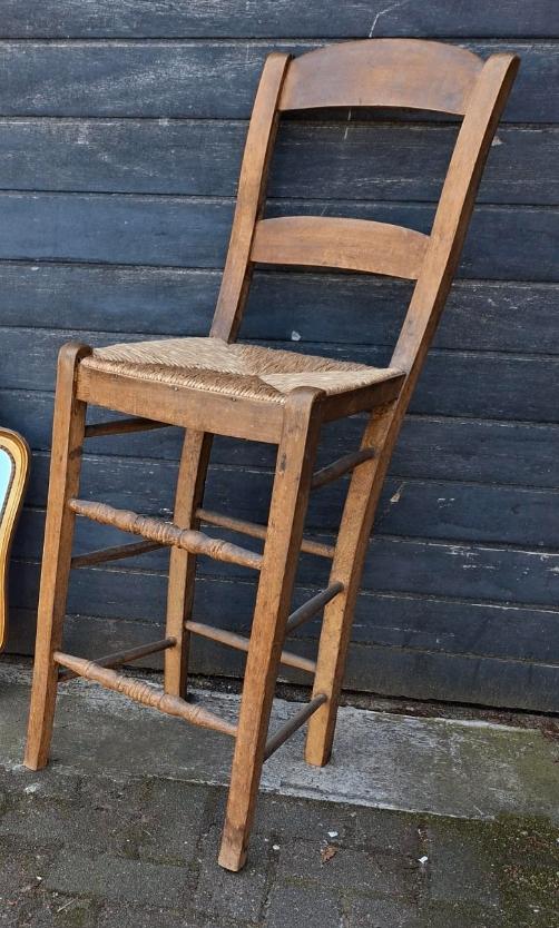 TABOURET DE BAR EN BOIS VINTAGE, 90 cm ou plus, 1 tabouret, Utilisé, Osier