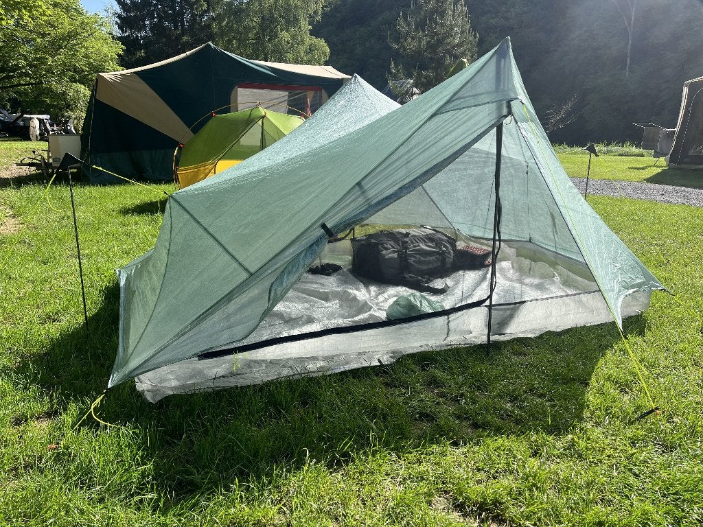 Zpacks Offset Trio– ultralichte 3-pers tent(compleet pakket), Caravans en Kamperen, Ophalen of Verzenden, Zo goed als nieuw, Tot en met 3