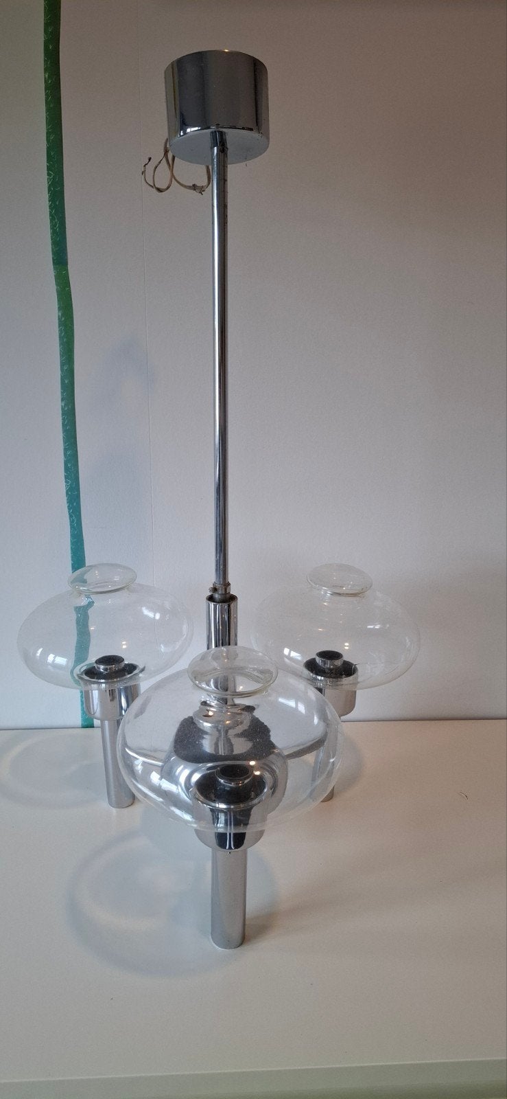 vintage hanglamp jaren 70, Ophalen, Glas