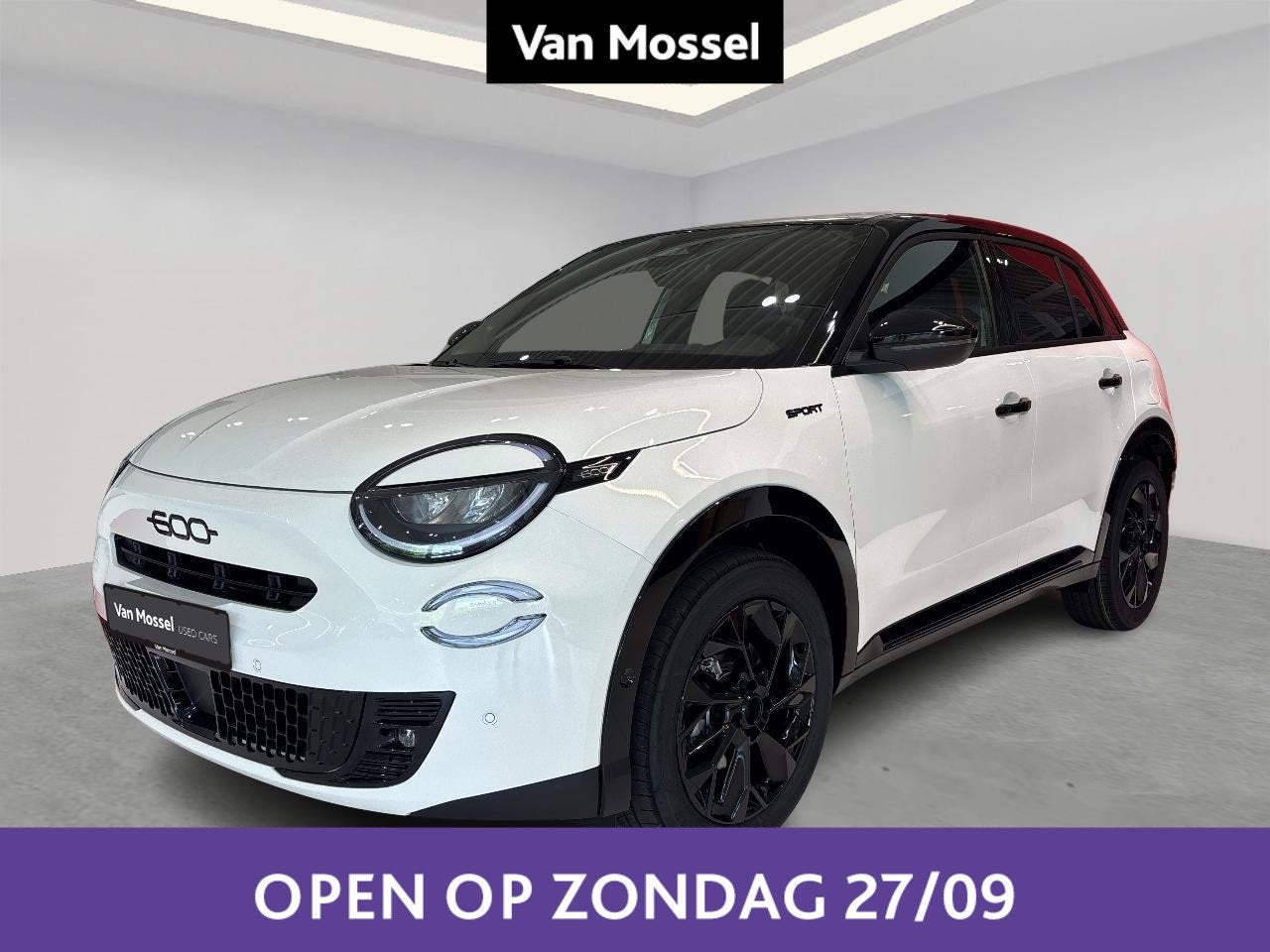 Fiat 600 1.2 Hybrid 600 Hybrid Sport 145pk, Auto's, Stof, 109 g/km, 620 kg, Wit