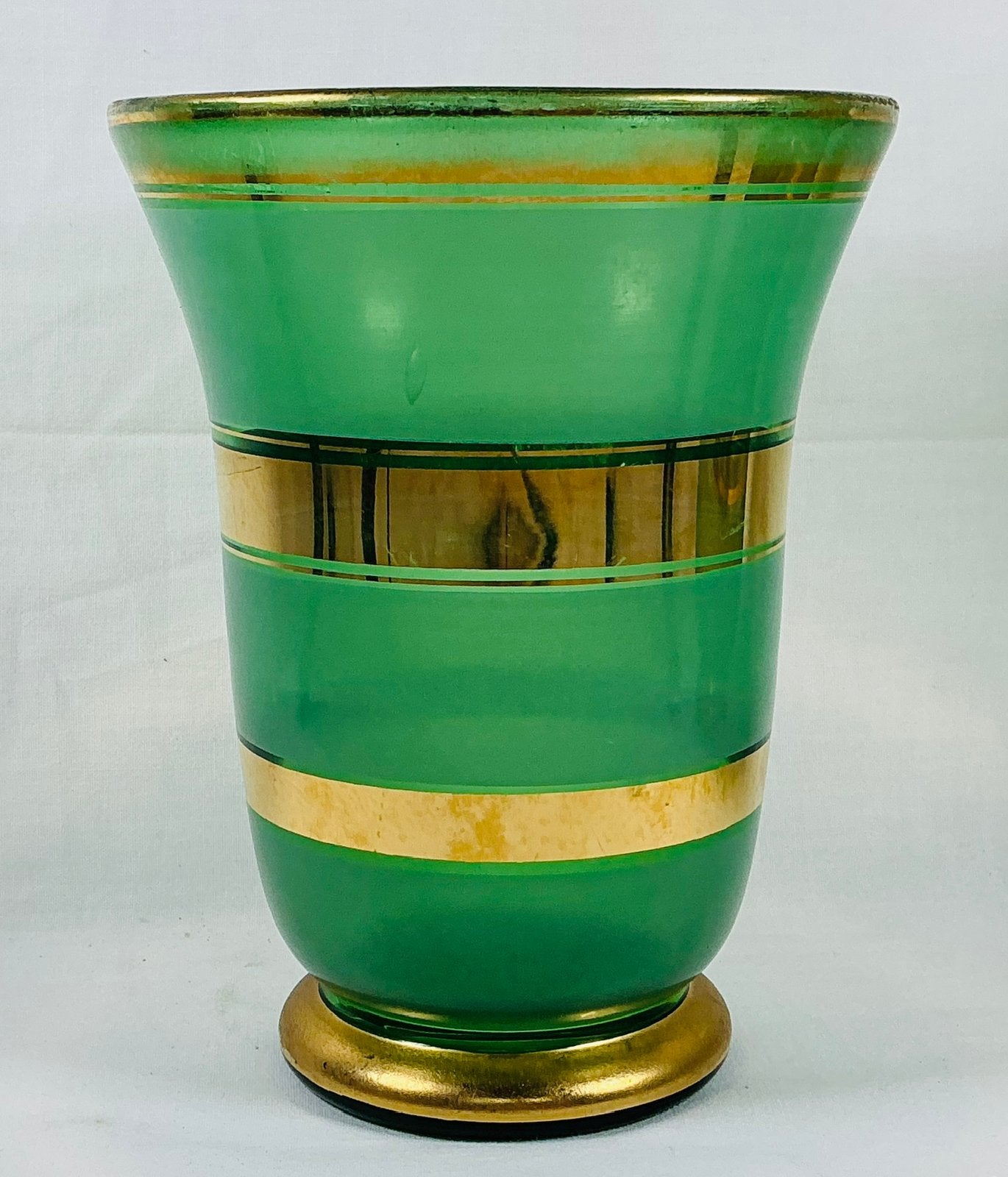 Vase en verre bleu cobalt au design Art Déco ancien DOYEN, Enlèvement ou Envoi