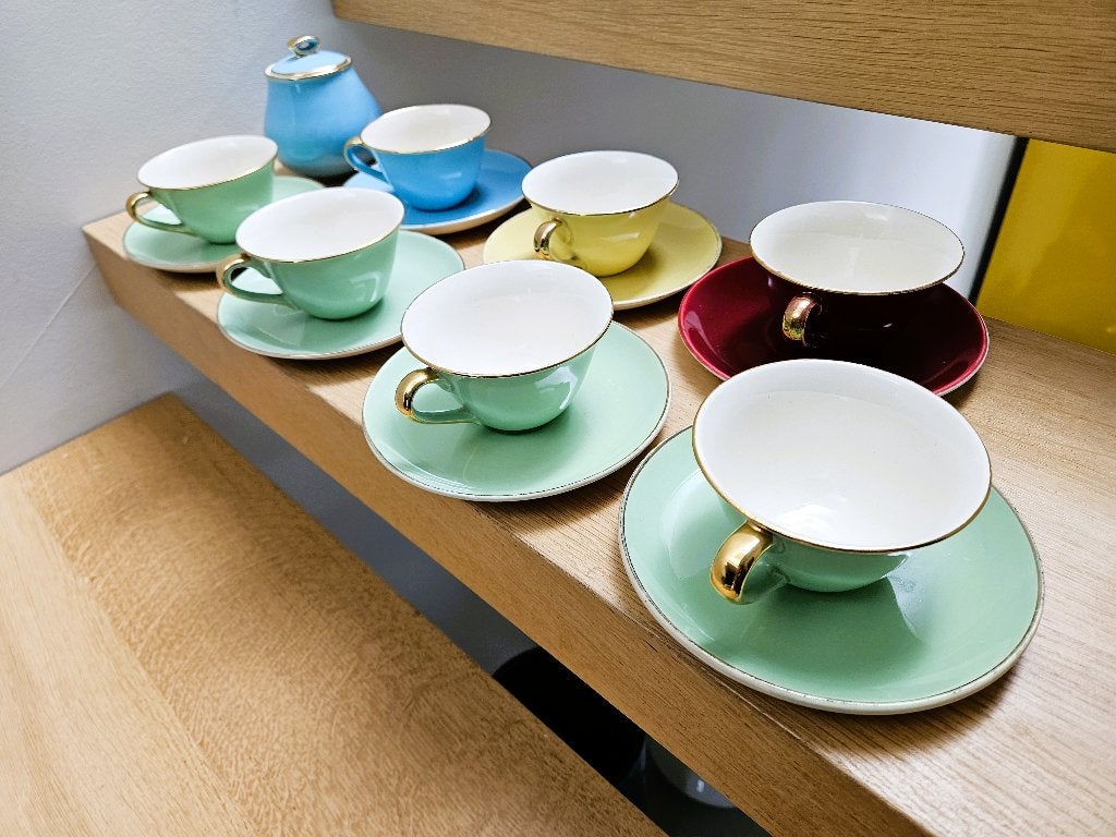 Service à café en porcelaine Boch Keralux 'Pastel', Antiquités & Art, Enlèvement