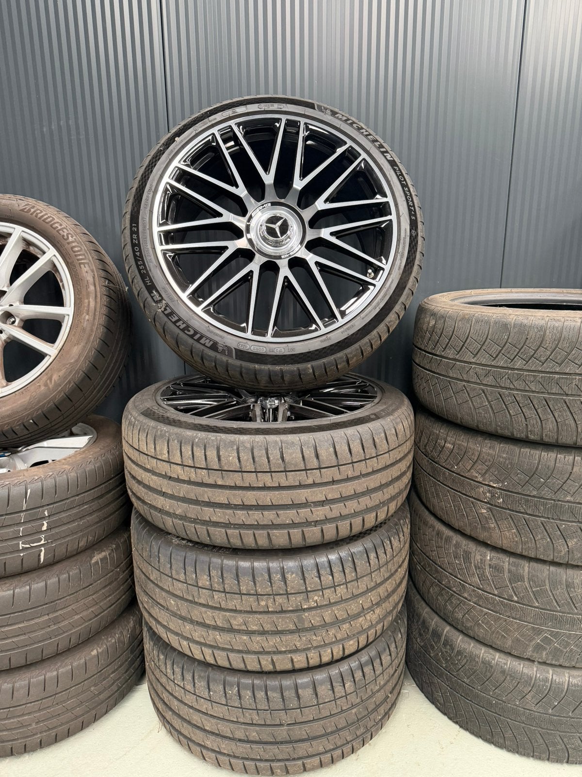 Mercedes-AMG velgen met Michelin Pilot Sport 4 S-banden., Ophalen, Gebruikt, Banden en Velgen, Personenwagen